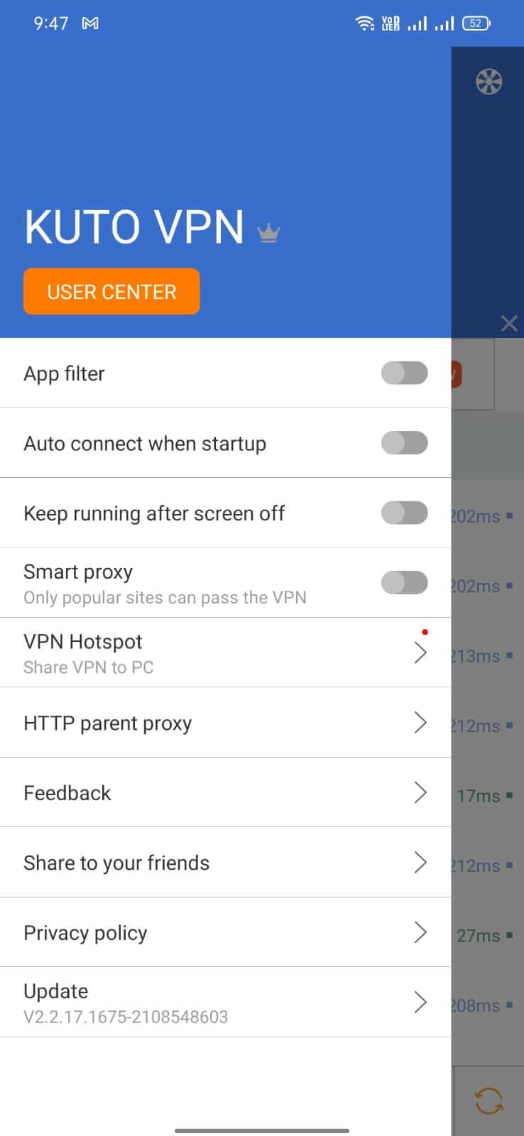 Screenshot KUTO VPN APK 2.2.17 untuk Android