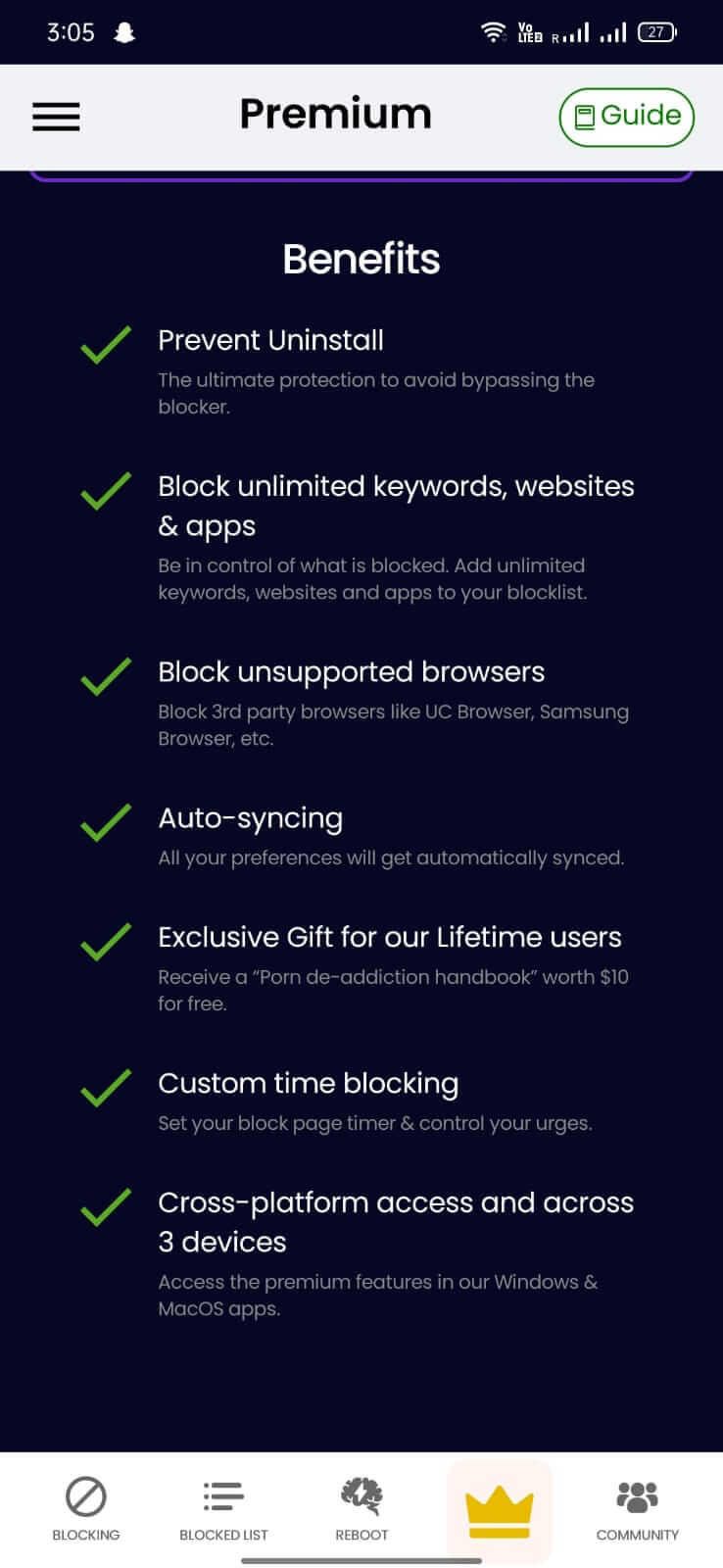 Screenshot BlockerX APK 4.9.27 untuk Blokir Konten Mengganggu