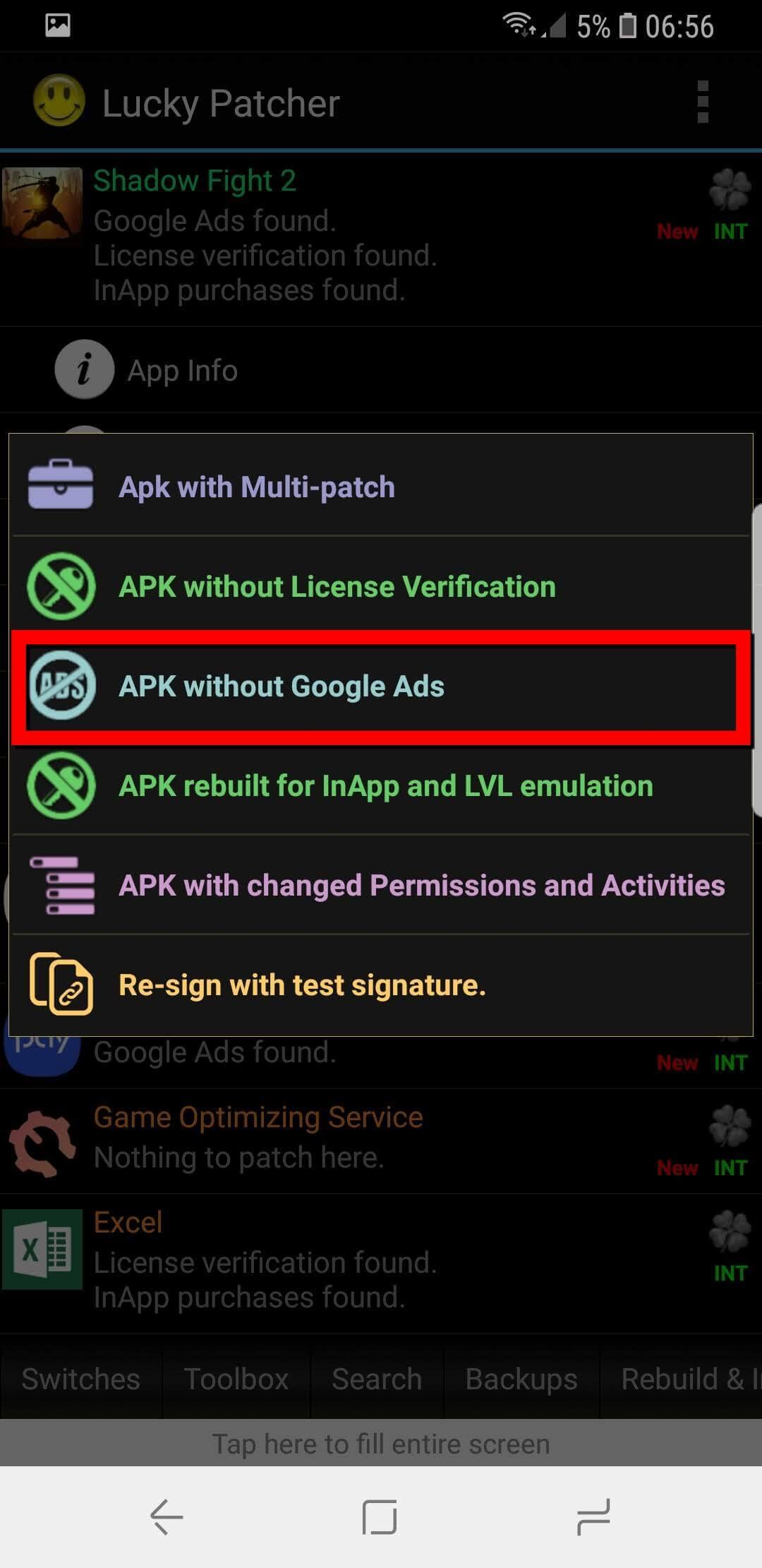 Screenshot Lucky Patcher APK v12.10.3