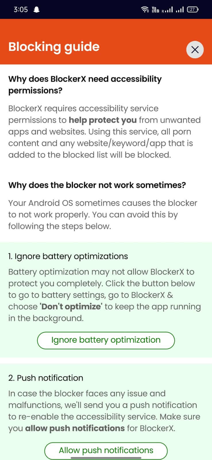 Screenshot BlockerX APK 4.9.27 untuk Blokir Konten Mengganggu
