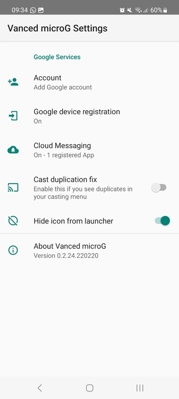 Screenshot MicroG APK