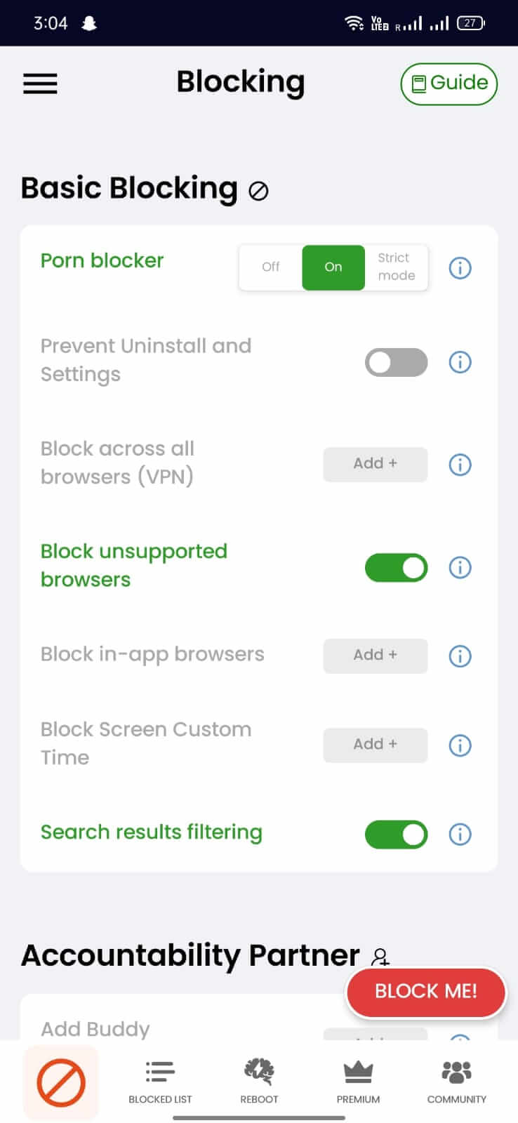 Screenshot BlockerX APK 4.9.27 untuk Blokir Konten Mengganggu
