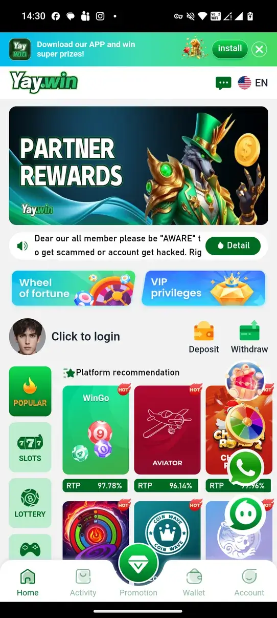 Screenshot YayWin APK v2.0.0 untuk Android