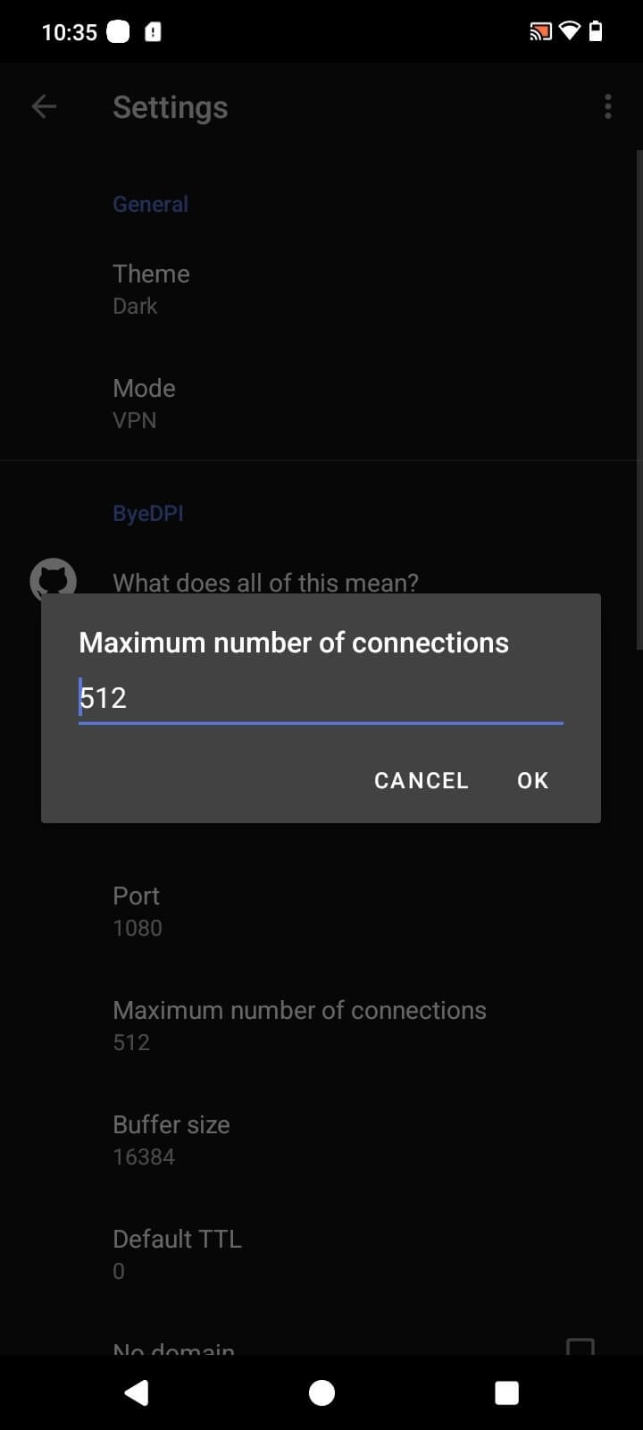 Screenshot Byedpi APK v1.2.0