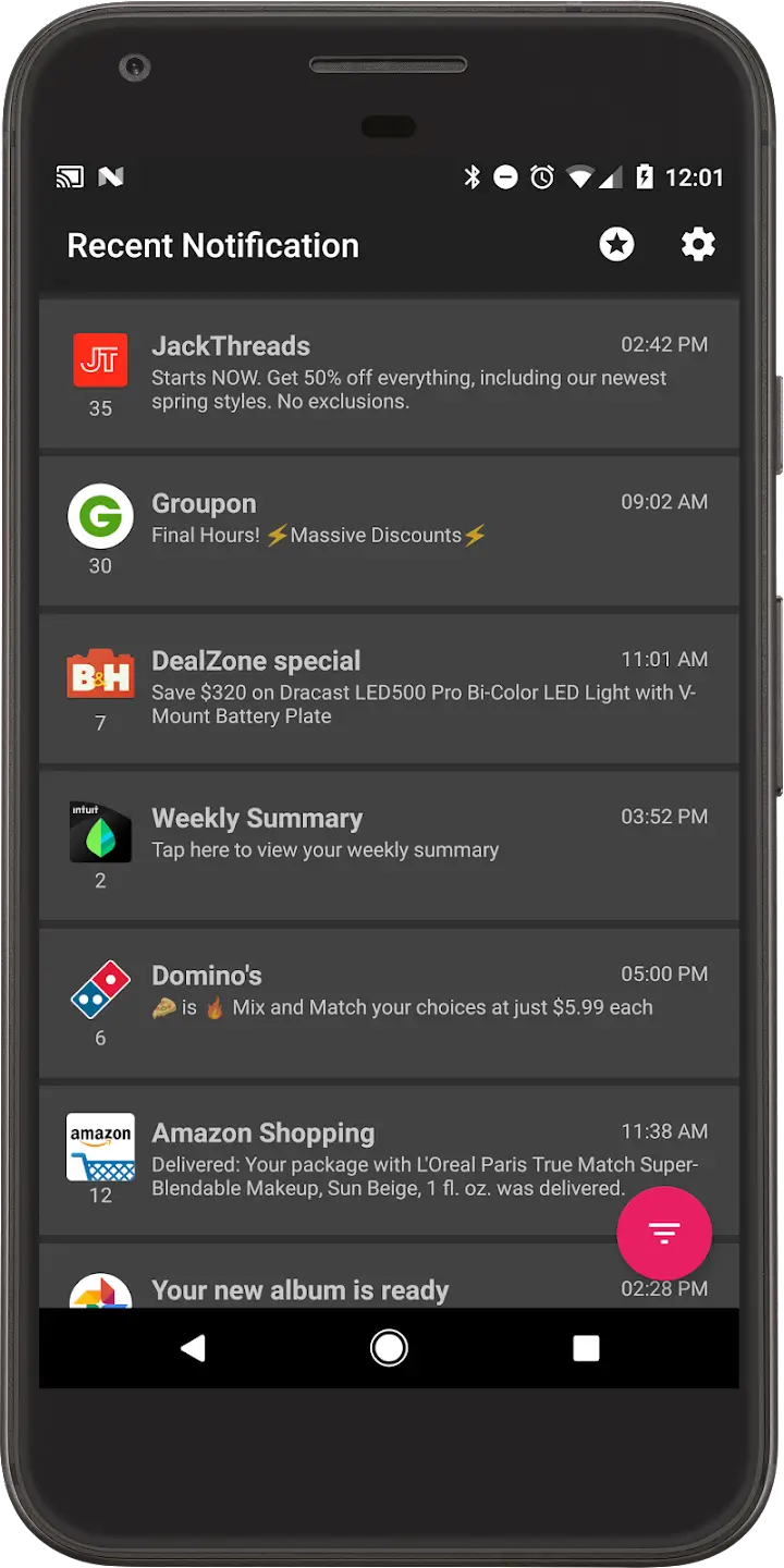 Screenshot Recent Notifications APK v3.7.0