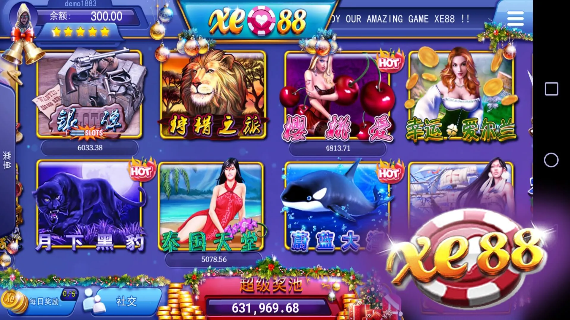 Screenshot Xe88 APK – Game Kasino Mobile untuk Android