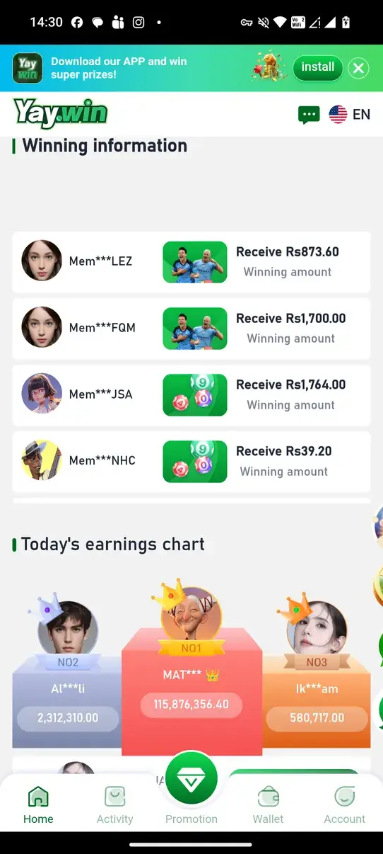 Screenshot YayWin APK v2.0.0 untuk Android