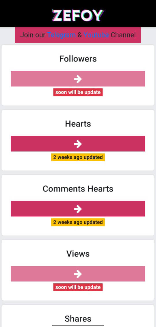 Screenshot ZEFOY APK v1.9.5