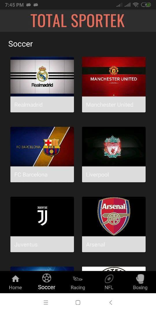 Screenshot TotalSportek APK untuk Android