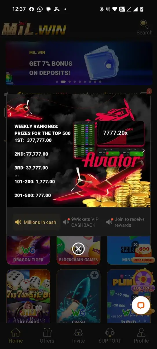 Screenshot Mil Win APK v1.1.17