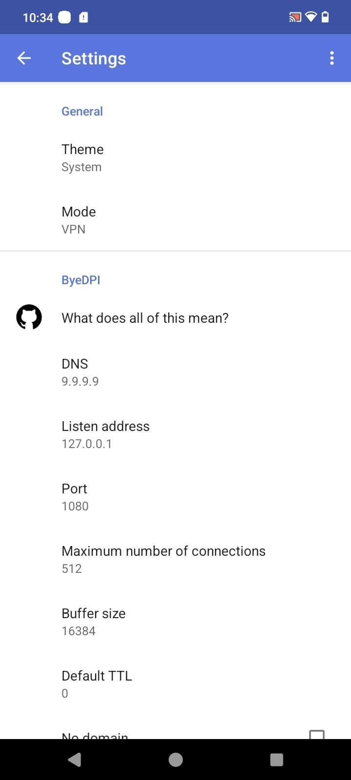 Screenshot Byedpi APK v1.2.0