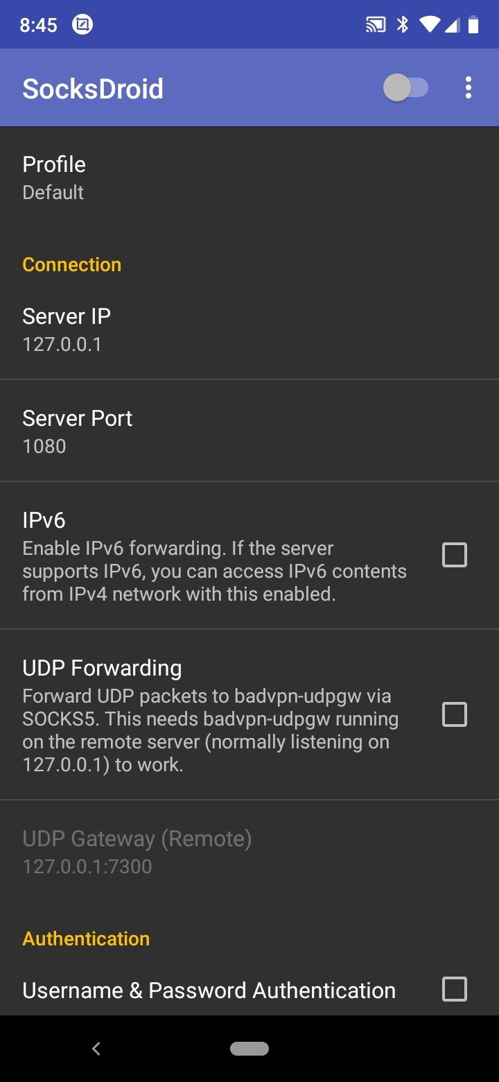 Screenshot SocksDroid APK 1.0.4