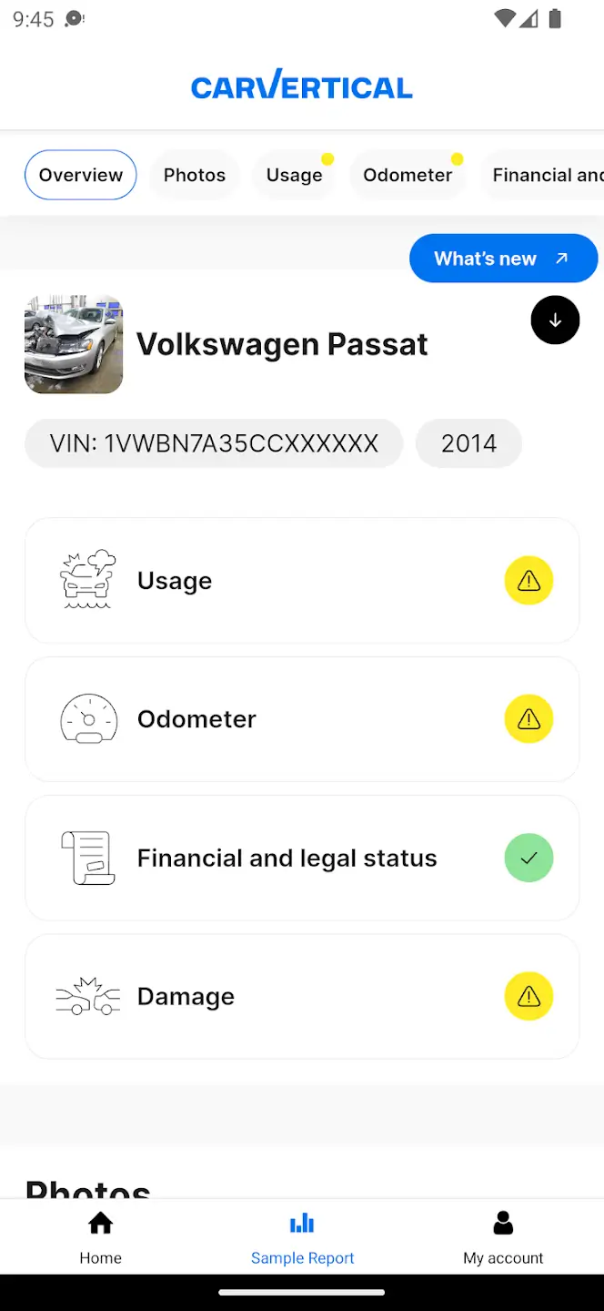 Screenshot carVertical APK
