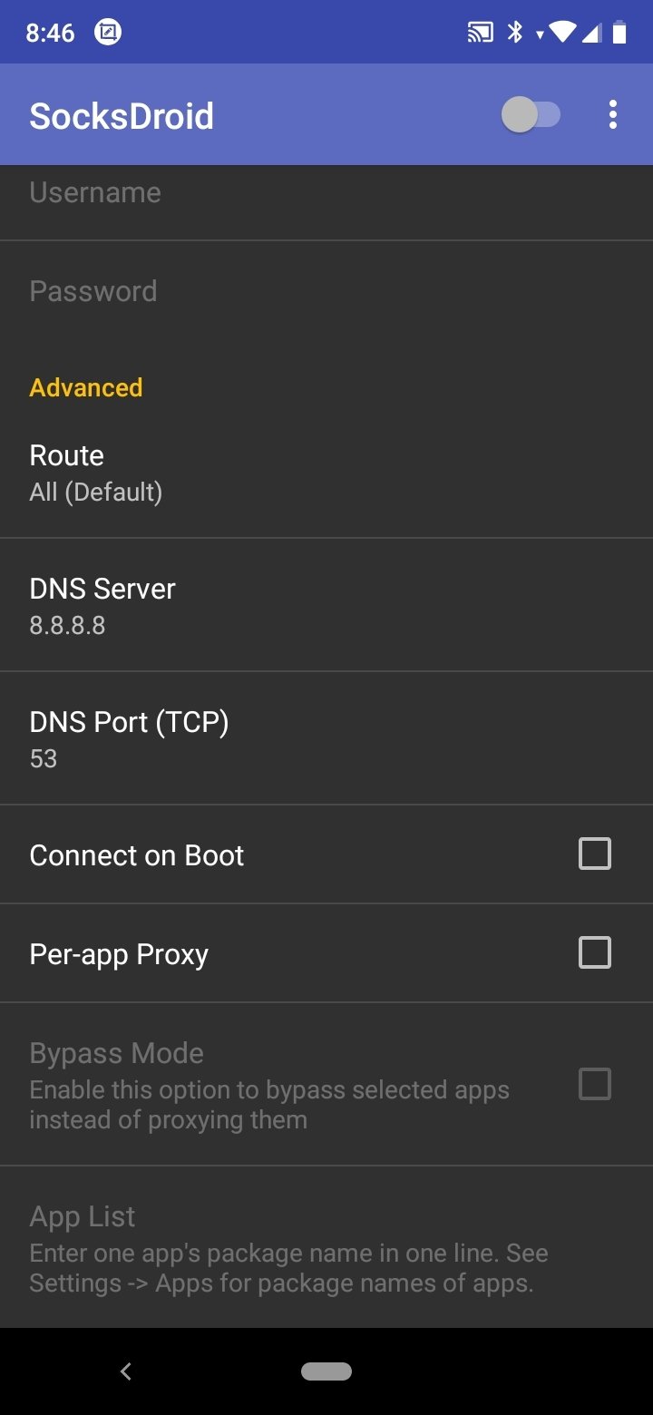 Screenshot SocksDroid APK 1.0.4