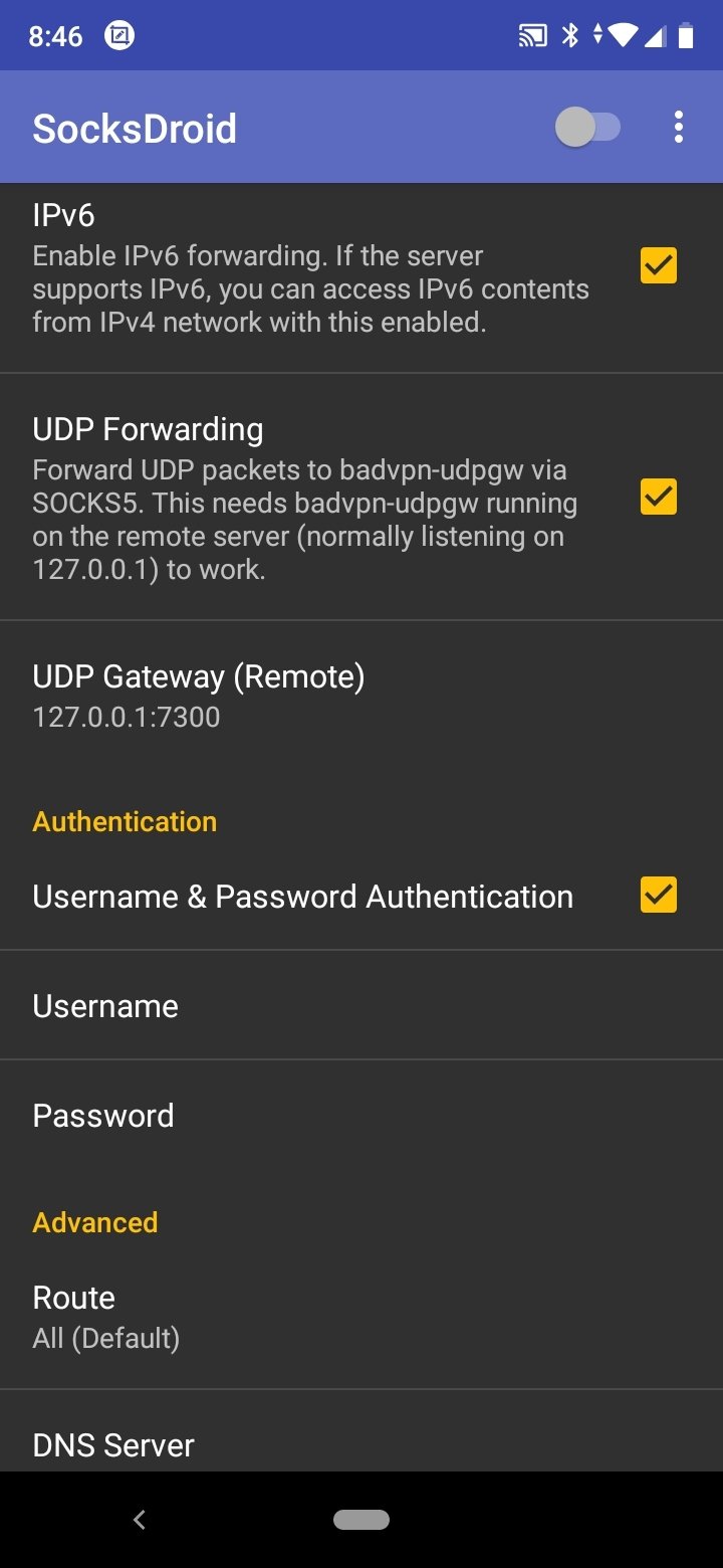 Screenshot SocksDroid APK 1.0.4
