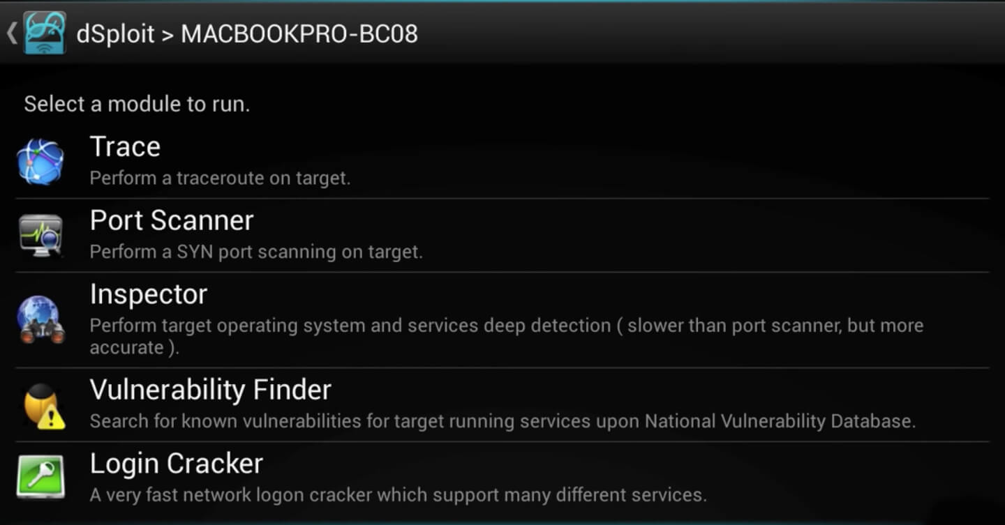 Screenshot dSploit APK