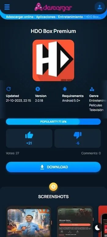 Screenshot Adescare Online APK