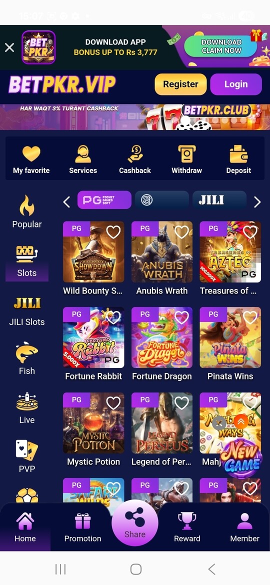 Screenshot BETPKR APK v2.4.52