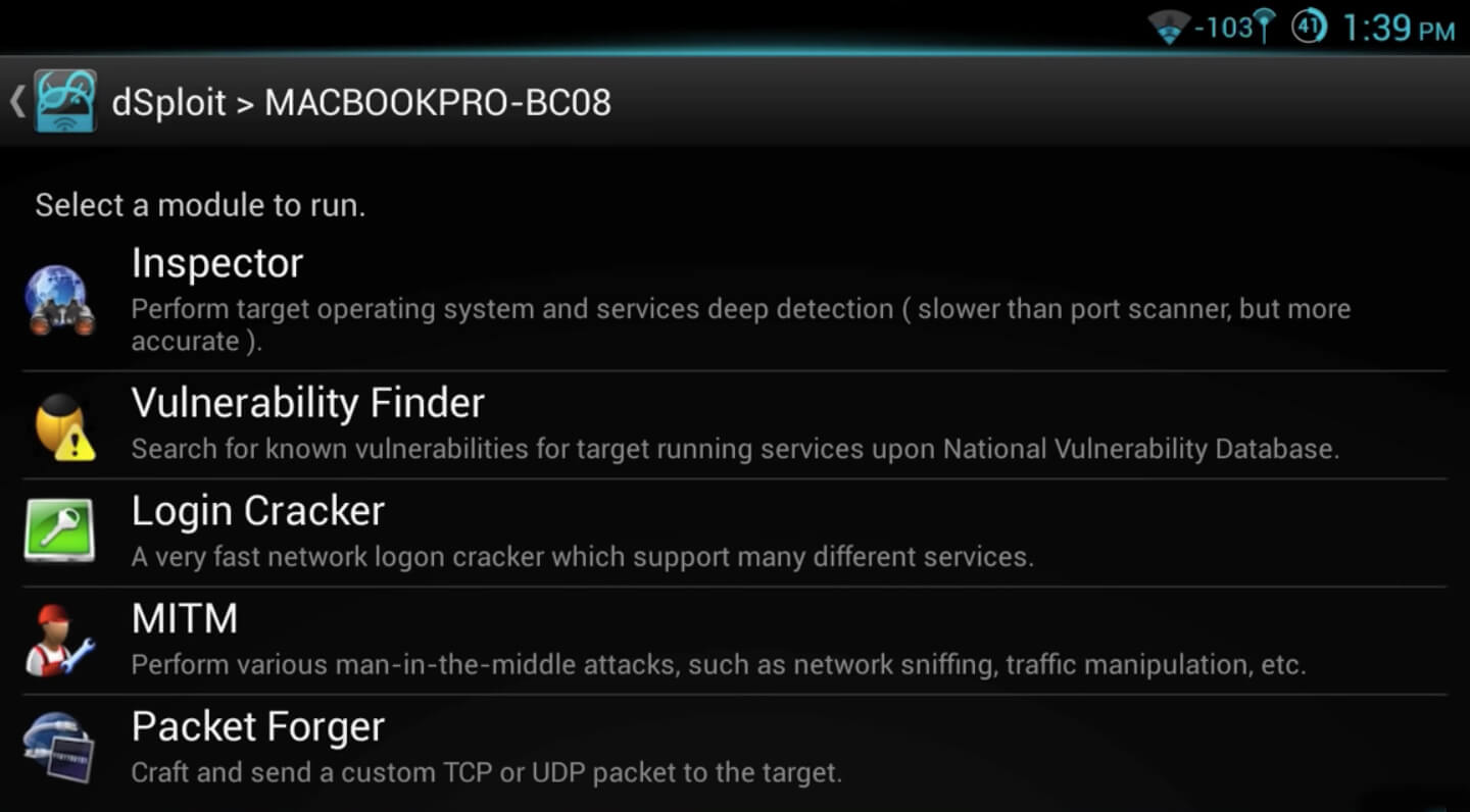 Screenshot dSploit APK